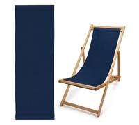 Toile de Transat 125x43 cm, Tissus de Rechange pour Chilienne Coton épais Premium Coloris Bleu Marine