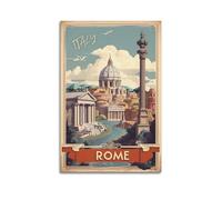 Toile décorative moderne pour la maison, affiche de paysage de Rome, Italie, décoration murale historique, 20 x 30 cm, style sans cadre