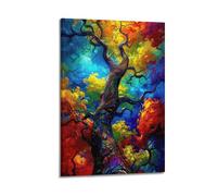 Toile décorative moderne pour la maison, affiches de paysage, arbre divin, beau et romantique, ajoutant une atmosphère artistique aux salons, 60 x 90 cm, cadre