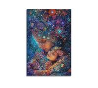 Toile décorative moderne pour la maison - Esthétique - Poster coloré - Mère et enfant mystérieux et choquant - Ajout d'une atmosphère fantastique aux études - 20 x 30 cm - Style sans cadre