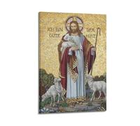 Toile décorative moderne pour la maison - Esthétique - Poster religieux - Bon berger - Image sacrée et solennelle ajoutant une atmosphère solennelle aux salles de prière - 30 x 45 cm - Style cadre