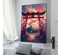 Toile décorative moderne représentant une icône japonaise du portail Torii, idéale pour un mur, une maison, un bureau ou un mariage, 40 x 60 cm