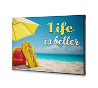 Toile décorative pour décoration murale d'intérieur avec inscription « Life Is Better By The Beach » - Décoration murale religieuse pour Pâques (20 x 30 cm)
