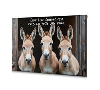 Toile décorative pour salle de bain avec inscription « Live Like Someone Else, Let Life Be Joy Pink » (30 x 40 cm)