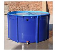 Toile d'étang à poissons circulaire en PVC avec support, réservoir de stockage d'eau pliable pour l'extérieur Koi Holding Reservoir Bâche d'irrigation (2,5 x 2,5 x 1 m)