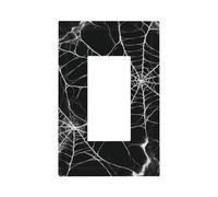 Toile d'Halloween blanche pour interrupteur, plaque murale à bascule simple, décoration de prise de courant pour la maison, la cuisine, la salle de bain