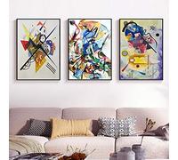 Toile d'impression abstraite célèbre par Wassily Kandinsky Peintures Affiche Impression d'art mural Image pour salon Décoration d'intérieur 50x60cm (20x24in) x3 Sans cadre