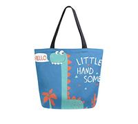 toile dinosaure dire bonjour sac de transport sac à bandoulière décontracté pour faire du shopping voyage réutilisables