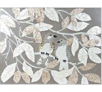 Toile DKD Home Decor Beige Gris Feuille de plante 90 x 4 x 70 cm