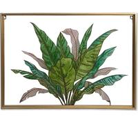 Toile DKD Home Decor Feuille de plante tropicale (80 x 3 x 60 cm)