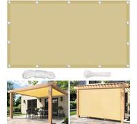 Toile D'ombrage 1.8x4.6M Rectangulaire Imperméable Voile Ombrage Filet D'ombrage Bâche Ombrage Polyester Protection UV Solaire pour Jardin Balcons Terrasse Pergola avec Oeillet Cordon Sable