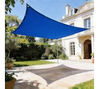 Toile d'ombrage 100 x 700 cm Protection UV, Anti-Déchirure, Coupe-Vent, Imperméable Toile Ombrage Extérieur, Auvent Pare-Soleil avec Cordes pour Terrasse Jardin Extérieur, Bleu Foncé
