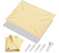Toile d'ombrage 1x14m Rectangulaire Imperméable, Voile Pare-Soleil Extérieur Anti-UV 95%, Brise-Vue Fixation Facile avec Œillets pour Pergola, Fenêtre, Balcon, Patio, Terrasse, Jaune