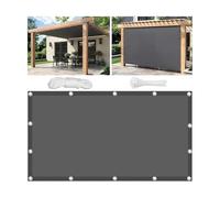 Toile D'ombrage 2.8x4.2M Imperméable Rectangulaire Voile Ombrage Filet D'ombrage Bâche Ombrage Polyester Protection UV Solaire pour Jardin Balcons Terrasse Pergola avec Oeillet Cordon Gris foncé