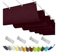 Toile d'ombrage 250 x 750 cm Imperméable Une Protection des Rayons Paravent Couverture Paravent de Balcon Filet D'Ombrage, Voiles pour Patio Terrasse Extérieur, Vin Rouge