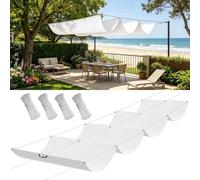 Toile d'ombrage 350 x 600 cm Imperméable Respirante Toile Tendue 180G M² avec Œillets D et Cordes Voile d'ombrage Rectangulaire Imperméable pour Patio Extérieur Jardin, Blanc