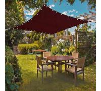 Toile d'ombrage 475 x 625 cm Protection UV, Anti-Déchirure, Coupe-Vent, Imperméable Imperméable Rectangulaire Voile Ombrage avec Cordes pour Terrasse Jardin Extérieur, Vin Rouge