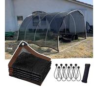 Toile d'ombrage 90 % noire de 1,8 x 2,1 m pour jardin avec œillets et cordes élastiques à boule, facile à installer pour terrasse, pera, poulailler