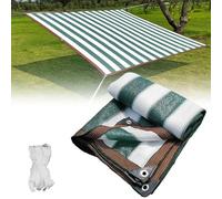 Toile d'ombrage à 80 % avec œillets - Vert foncé - Bâche en maille pour terrasse et jardin - Bloque les UV - Disponible en 2 x 8 m, 5 x 5 m, 6 x 17 m, 7 x 13 m, 9 x 15 m, 12 x 12 m, 9 x 17 m