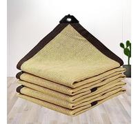 Toile d'ombrage à œillets 3 x 4 cm, coupe-vent, rideau extérieur, 90 %, filet d'ombre, filet de soleil, avec œillets, protection UV 90 % - 95 % filet de jardin, assorti à votre jardin, beige-4 x 4 m