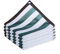 Toile d'ombrage à rayures - 80 % de protection solaire pour plantes, serres, terrasse, tente de jardin, niche pour animaux domestiques, 12 broches