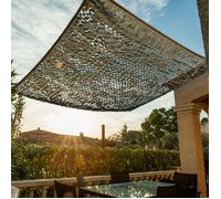 WerkaPro 11096 - Toile d'Ombrage Ajourée - 120 g/m2 - En Polyester - Carré - 3 x 3 m - Taupe - Pour Balcon, terrasse et Jardin