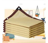 Toile d'ombrage avec œillets de blocage de 90 % - Pour balcon et jardin - Beige - 6 x 8 m - Tissu résistant aux intempéries