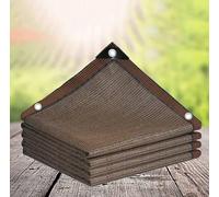 Toile d'ombrage avec œillets - Protection solaire - Distance entre les trous - 1 m - Avec œillets - Isolation thermique - En maille d'ombrage - Pergola - Filet d'intimité - Marron - 2 x 3 m