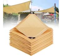 Toile d'ombrage beige avec protection UV à 90 %, filet d'ombrage perforé durable pour serre, jardin, pergola, terrasse et pelouse, design à œillets pour une installation facile