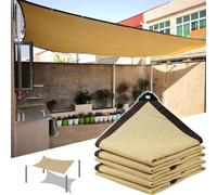 Toile d'ombrage beige pour plantes, protection UV à 85 %, filet d'ombrage respirant, avec œillets, auvent rectangulaire, 4 x 5 m, essentiel pour le jardinage