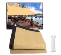 Toile d'ombrage beige résistante aux UV de 90 %, disponible en 2 x 2 m à 9 x 10 m, auvent polyvalent pour l'intimité et la protection en extérieur, installation facile à œillets (taille : 3 x 12 m)