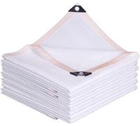Toile d'ombrage blanche de 4,9 x 4,9 m - Filet d'ombrage robuste pour serre, terrasse, potager, plantes de jardin, poulailler - Protection extérieure avec œillets renforcés
