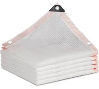 Toile d'ombrage blanche de qualité supérieure avec œillets - Bloque 55 % des UV - 5 x 12 m - Idéale pour une utilisation en serre