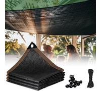 Toile d'ombrage de 3 x 4,6 m de protection UV - Filet d'ombrage noir pour serre, terrasse, plantes, tomates, poulailler, grange, chenil - et résistant
