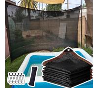 Toile d'ombrage de 3 x 9 m avec œillets, protection UV à 90 % pour plantes, légumes, serre avec œillets, parfait pour poulailler et niche pour chien, avec cordes élastiques à boule, noir, 3 x 9 m