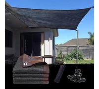 Toile d'ombrage de 4,9 x 4,5 m avec protection UV à 90 % avec corde de 10 m et 10 boules élastiques, idéal pour terrasse, serre, poulailler, chenil et pergola - Pare-soleil d'extérieur