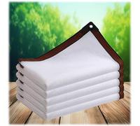 Toile d'ombrage de jardin 80 % blanche - Bâche en maille épaisse avec œillets pour couverture de plantes, filet d'ombrage respirant pour serre, pergola, terrasse, 3,7 x 6,1 m et 1,8 x 3,7 m