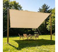 Toile d'ombrage de Serres 1.7 x 3.6 m Anti UV Filet Ombrage avec Œillets pour Jardin, Terrasse, Balcon, Camping, Pergola, Jaune Sable