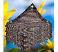 Toile d'ombrage d'extérieur 2 x 10 m - Protection UV à 90 % - Filet à œillets pour jardin, terrasse, granges, tomates, marron et respirant