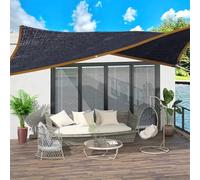Toile d'ombrage en polyéthylène haute densité résistant à 60 % aux UV avec maille respirante et sangles d'arrimage pour serre, terrasse, balcon, abri d'auto (noir, 8 x 8 m)