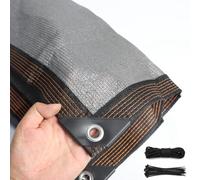 Toile d'Ombrage Gris 90% pour Pergola et Terrasse 1m-20m Filet d'Ombrage PEHD avec Œillets, Protection Solaire et Brise Vue pour Balcon, Jardin, Serre, Poulailler, Chenil(2.5 * 10m)