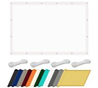 Toile d'ombrage Imperméable 1.25 x 3.6 m UV Protection Voile d'ombrage avec Œillets avec Oeillets et Cordons pour Extérieur Terrasse Jardin Balcon, Blanc