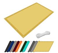 Toile d'ombrage Imperméable 1.6 x 4.8 m UV Protection Voile d'ombrage Terrasse Imperméable avec Oeillets et Cordons pour Extérieur Terrasse Jardin Balcon, Jaune Sable