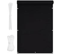 Toile d'ombrage imperméable en polyester durable avec œillets en aluminium et corde incluse pour jardin, terrasse, pelouse et fête Noir 1,1 x 5 m