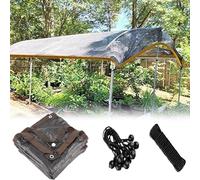 Toile d'ombrage imperméable pour légumes, serre, poulailler et terrasse - Bâche de protection idéale pour les tomates et une utilisation en extérieur - Noir - 4,6 x 9,9 m