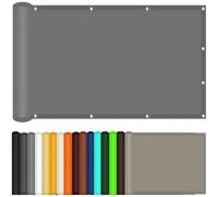 Toile d'ombrage légère avec œillets et cordons pour pelouse, piscine, fête, pique-nique, 160 x 490 cm, gris - Tissu imperméable - Bloque 98 % des UV