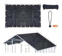Toile d'ombrage noire de 3,5 x 2 m, filet de protection solaire pour jardin, terrasse, tissu de protection contre la chaleur pour plantes, auvent de jardin coupe-vent, corde élastique