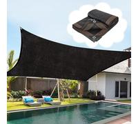 Toile d'ombrage noire de 6 x 9 m, résistante aux UV et à effet de serre avec œillets, tissu respirant pour plantes et extérieur, protection solaire