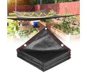 Toile d'ombrage noire de 9,1 x 9,1 m, protection contre les rayons UV 70 % à 90 % pour extérieur, avec œillets pour serre, chenil, terrasse, cour - 9,1 x 9,1 m - Noir