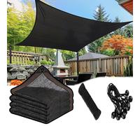 Toile d'ombrage noire résistante aux UV de 90 % pour bétail et plantes Bâche en maille avec œillets et bords renforcés, housse de serre et poulailler de 3,7 x 7,3 m